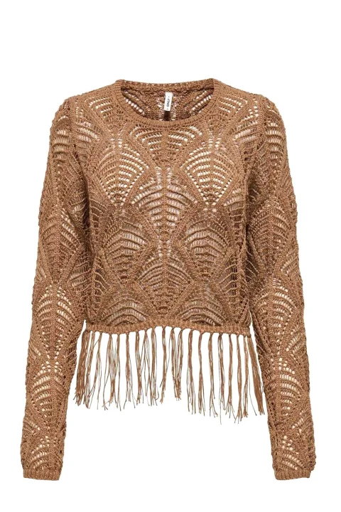 Плетено Onlleonie Ls Structur Fring Oneck Cc Knt 15362968 18-1025 TCX foxtrot