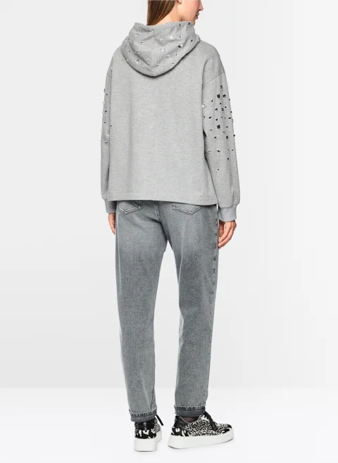 Суитшърт с декоративни камъни Marc Cain Sports — снимка 3