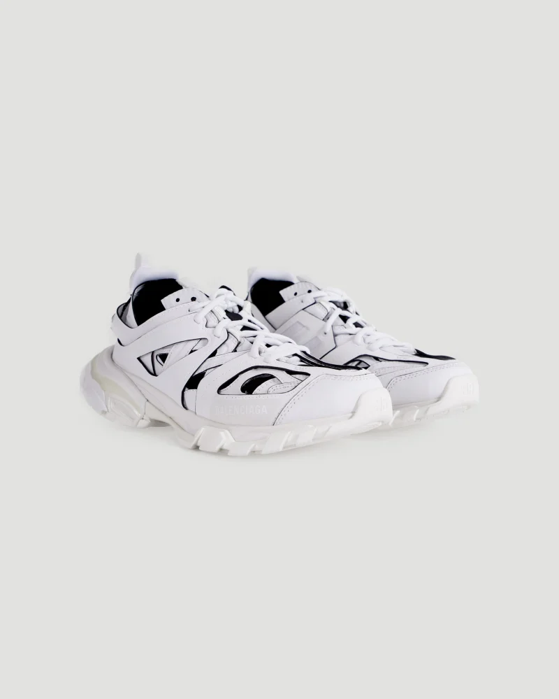 Track Sock Sneaker in White and Black — снимка 2