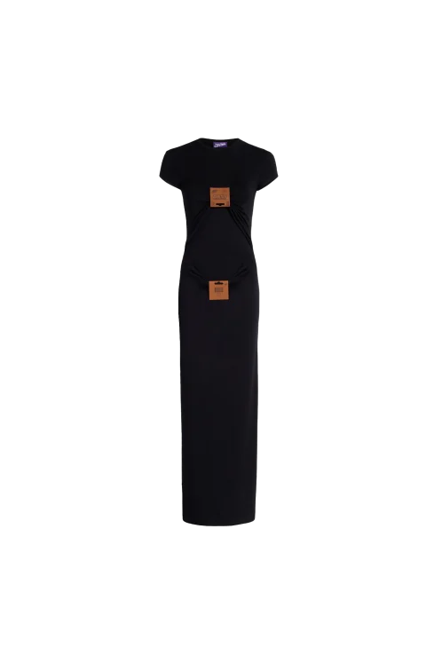 Stretched Long Dress in Black