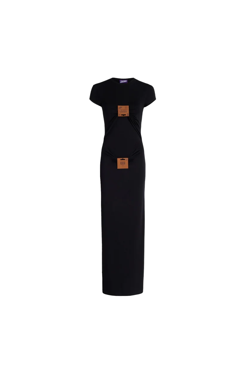 Stretched Long Dress in Black