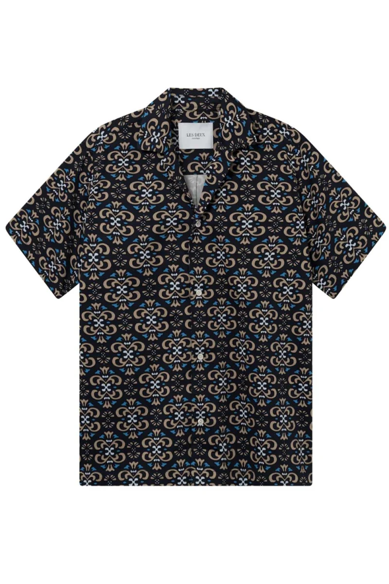 Риза Hendrix Aop Ss Shirt LDM401080 460810-dark navy/dark sand