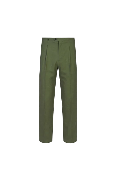 Pleated Pants with Buttons