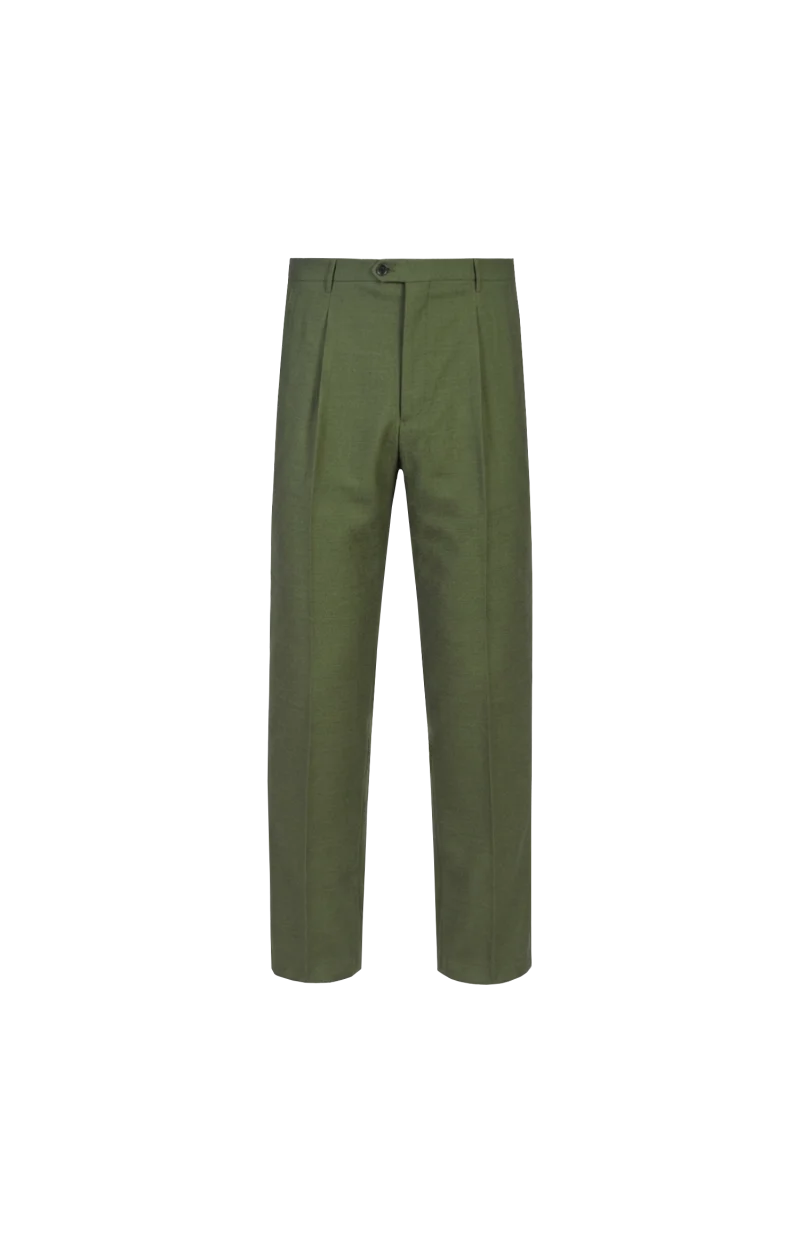 Pleated Pants with Buttons