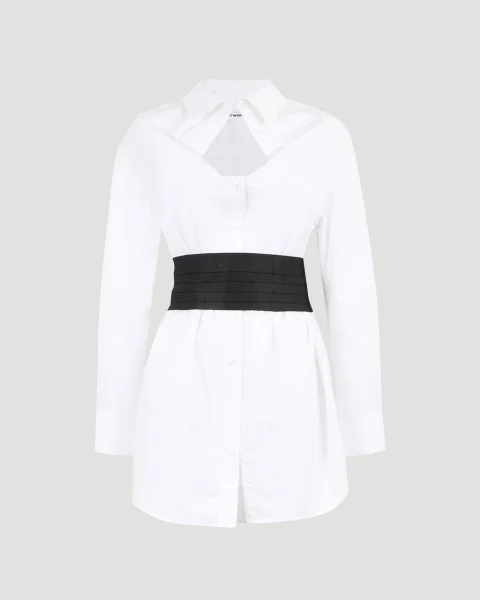 Belted Long-Sleeve Shirt Dress