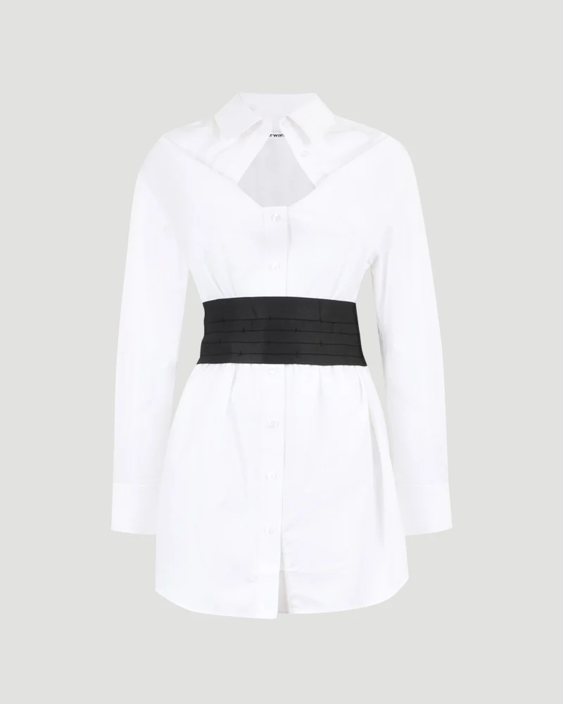 Belted Long-Sleeve Shirt Dress