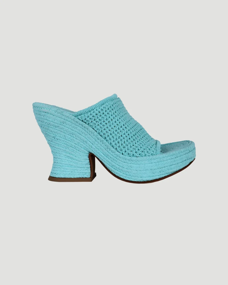 Wedge Knit Mules