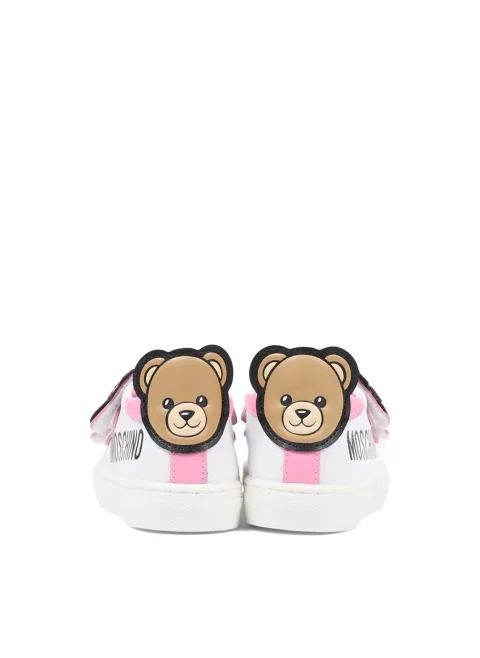 Кожени кецове с флорален мотив Moschino Kids — снимка 2