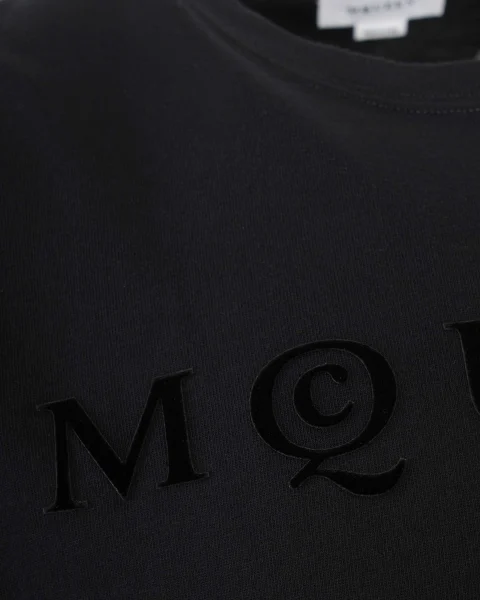 Flocked Logo T-Shirt in Black — снимка 3