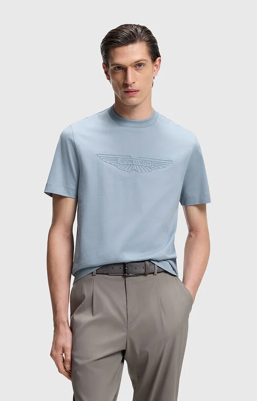Тениска BOSS x ASTON MARTIN с лого детайл