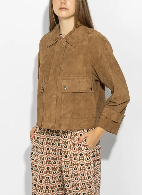 Яке от естетсвен велур Weekend Max Mara Wkdabito — снимка 4