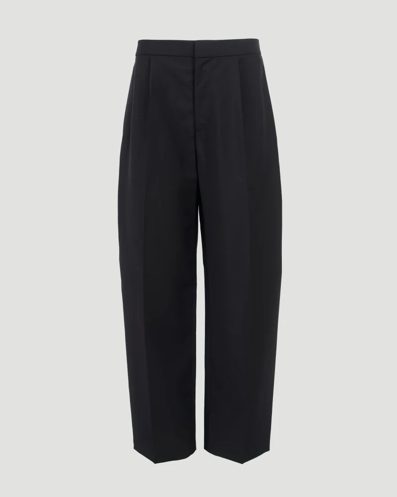 Wool Mohair Tailored Pants in Black