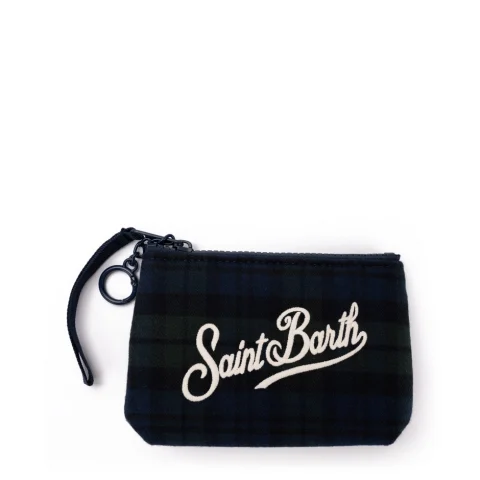 Чантичка синьо каре Aline mini SAINT BARTH — снимка 6