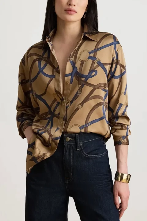 Риза Luxe Twill 200B32841001 260 medium beige — снимка 2