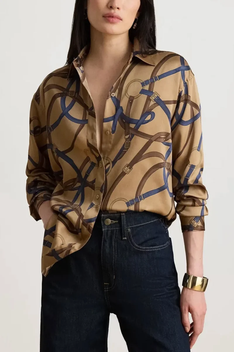 Риза Luxe Twill 200B32841001 260 medium beige — снимка 2