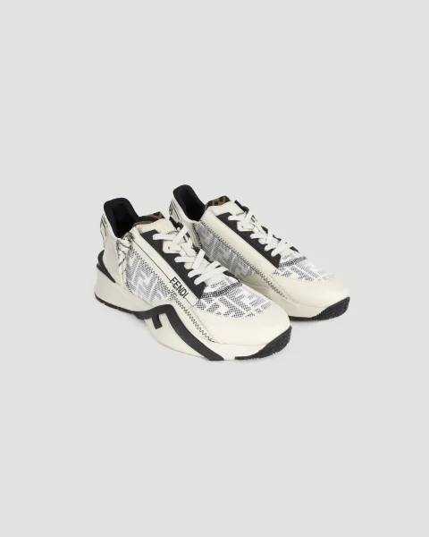Fendi Flow Sneakers in White FF Lycra® — снимка 2
