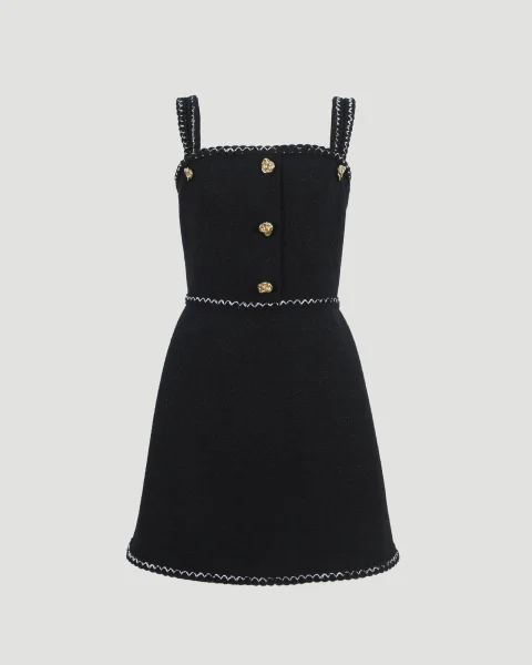 Tweed Mini Dress in Black