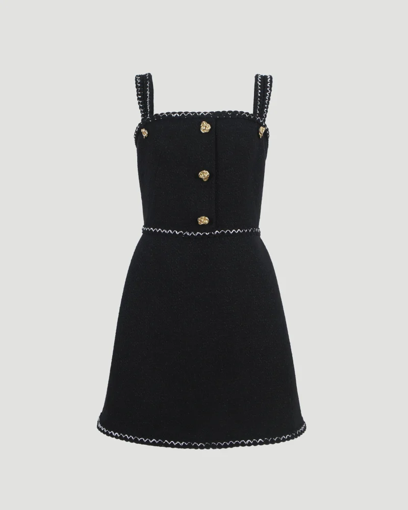 Tweed Mini Dress in Black