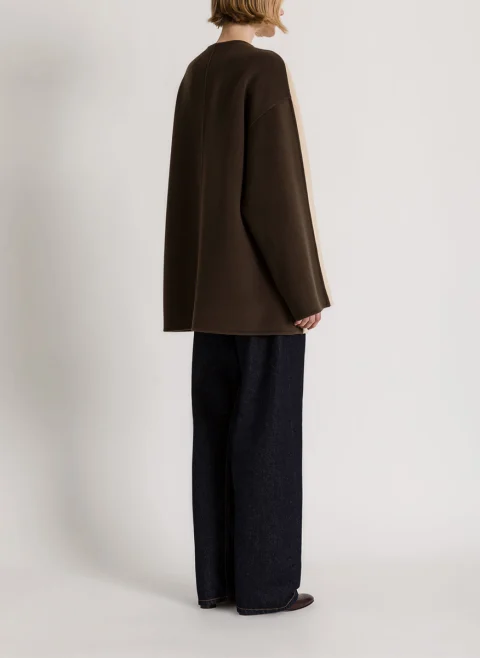 Палто 'Bicolor' от вълна Alberta Ferretti — снимка 2