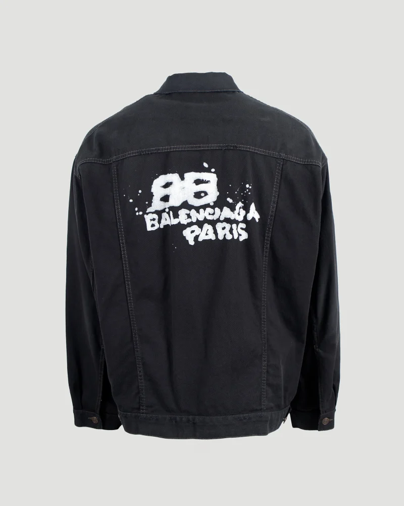 Hand Drawn BB Icon Oversized Jacket in Black — снимка 2