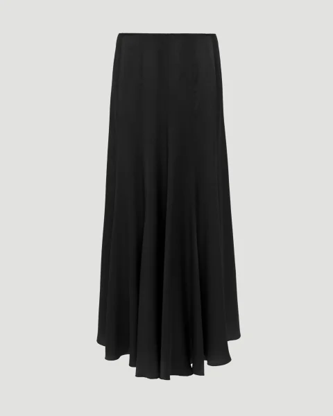 Fluid Maxi Skirt in Washed Silk Satin