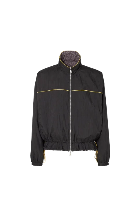 Black Nylon Reversible Windbreaker