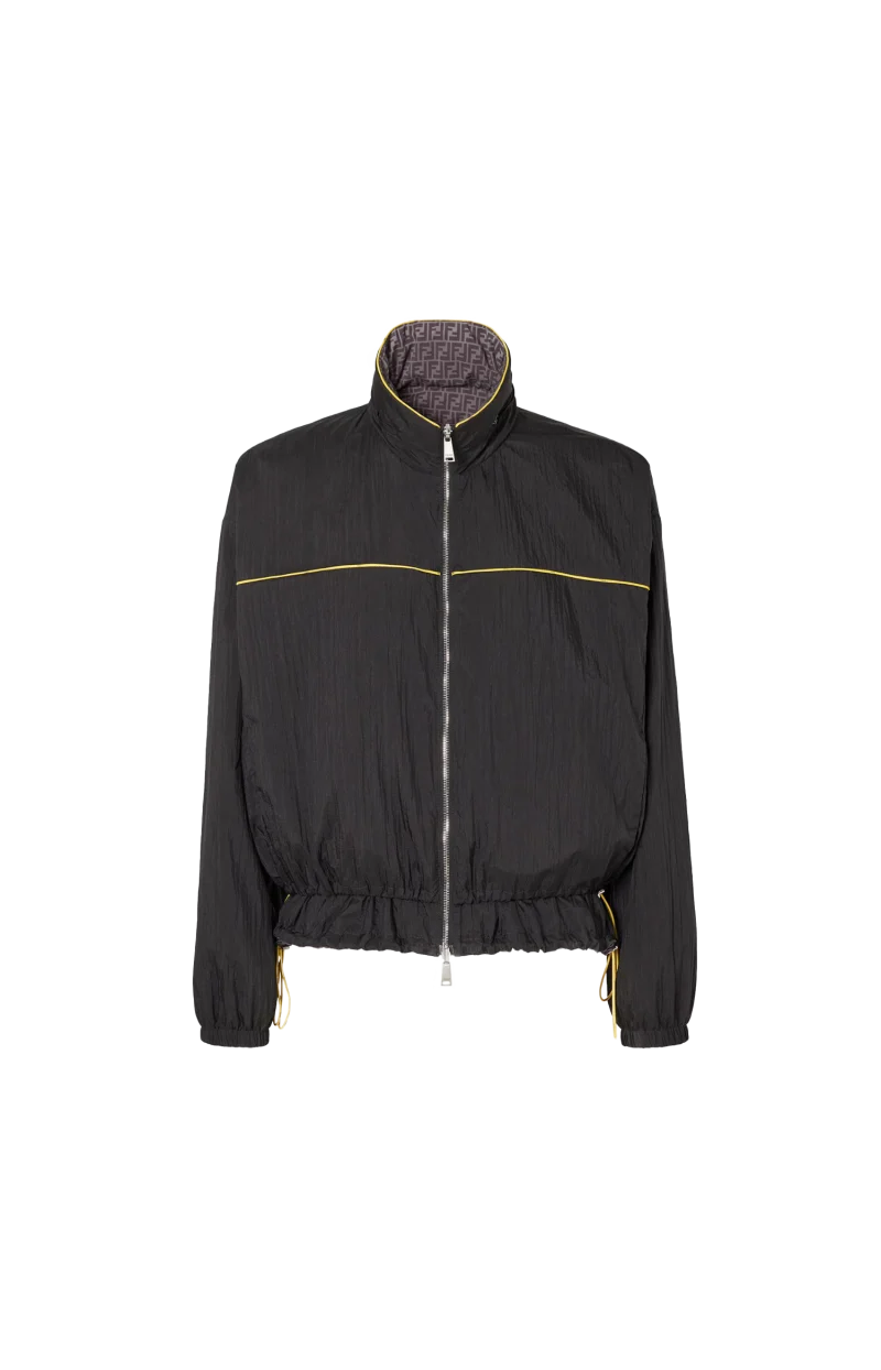 Black Nylon Reversible Windbreaker
