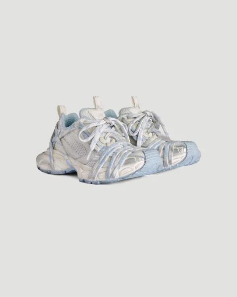 3xl Extreme Laces Logo Sneaker in White/Off White/Light Blue — снимка 2