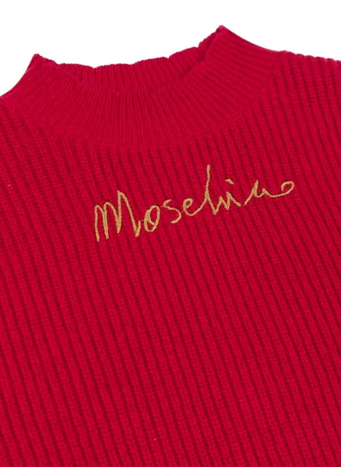 Пуловер с лого бродерия Moschino Kids — снимка 2