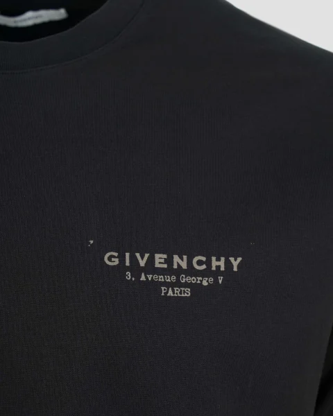 Cotton T-Shirt with Givenchy Logo in Black — снимка 2
