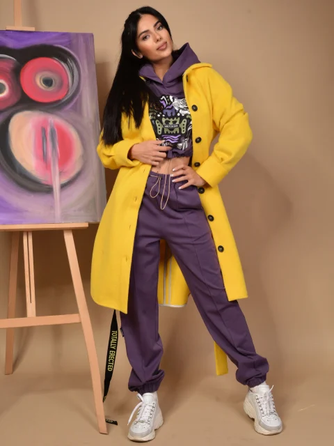 СУИЧЪР В ЛИЛАВ ЦВЯТ Purple cropped sweatshirt — снимка 7