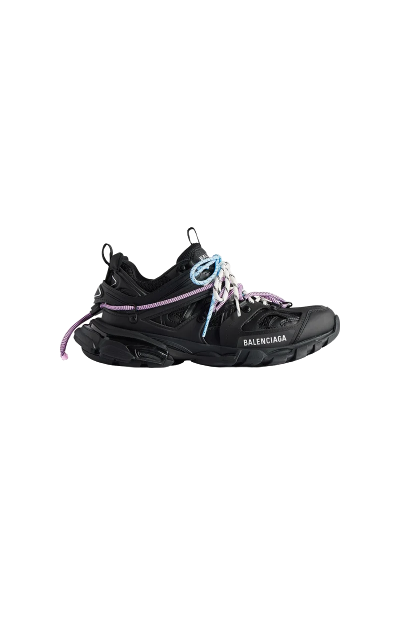 Women's Track Trail Laces Sneaker in Black/pink/blue/beige