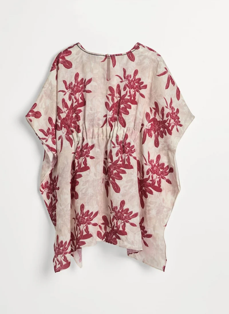 Пончо от лен с монили Brunello Cucinelli Kids 8-10 — снимка 5