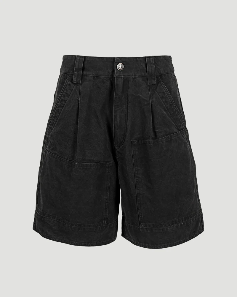 Baggy Cargo Shorts in Faded Black