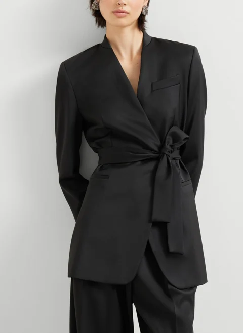 Сатенирано сако с колан Brunello Cucinelli — снимка 2