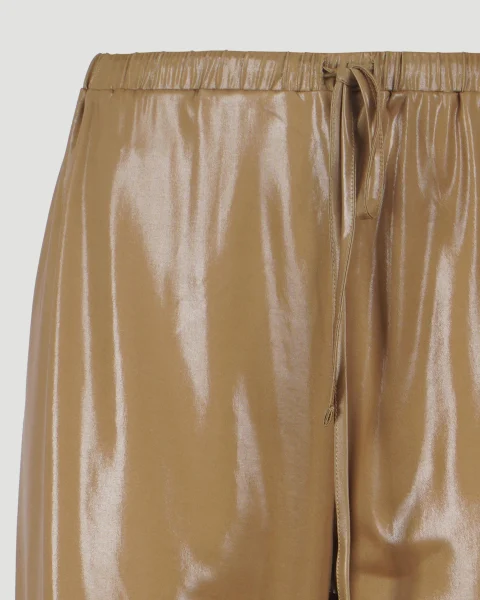 Shiny Jersey Pants in Khaki — снимка 2