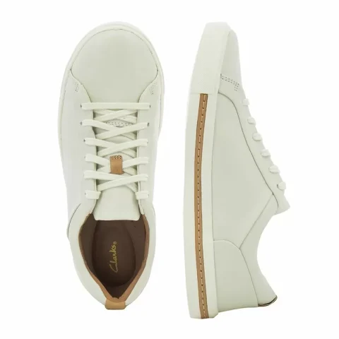 Дамски Сникърс CLARKS – 26140168 UN MAUI LACE WHITE LEATHER — снимка 5
