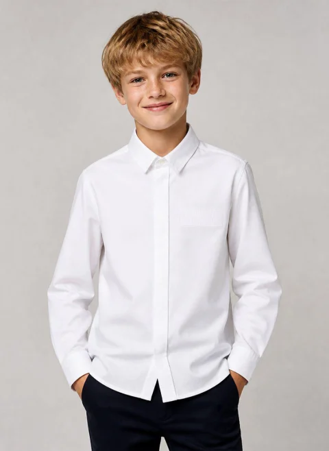 Класическа риза с лого бродерия Givenchy Kids — снимка 4