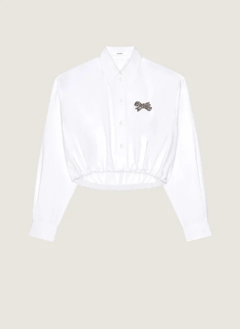 Риза от памучен поплин с 'bow' детайл Givenchy — снимка 3