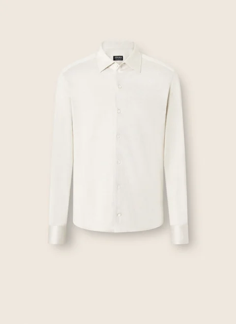 Риза с коприна и лен Zegna — снимка 4