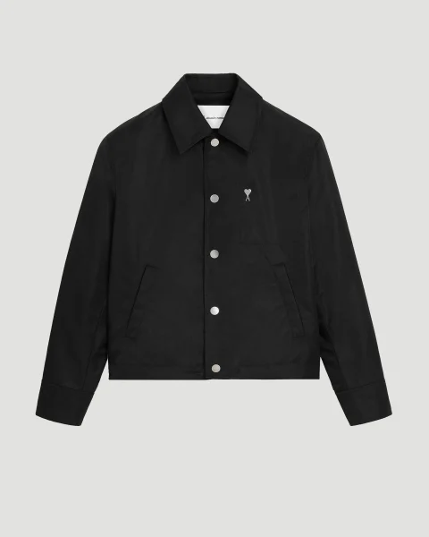 Buttoned Jacket in Technical Nylon