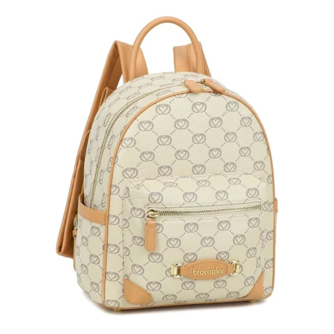 Дамска бежова раница Monogram Braccialini — снимка 5