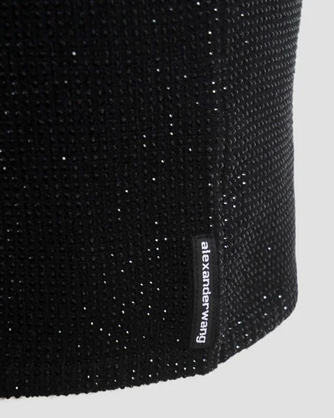 Crystal Hotfix Minidress in Black — снимка 2