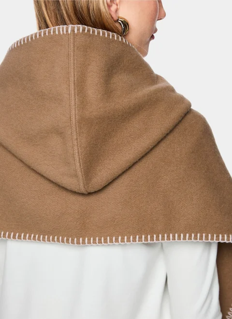 'Cape' от вълна с контрастни шевове Marc Cain Collections — снимка 4