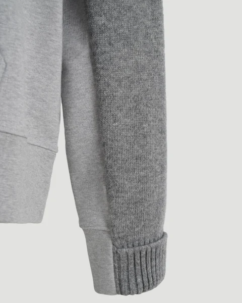 Bi-Material Sweater in Grey — снимка 5