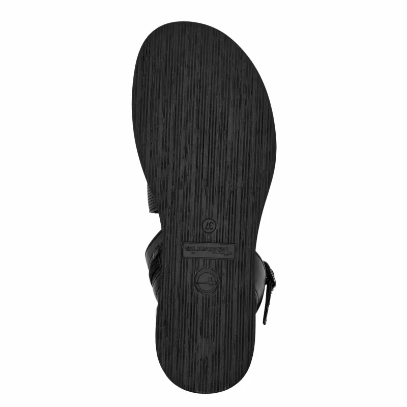 Дамски Равни Сандали TAMARIS – 1-28210-44-001 BLACK — снимка 6