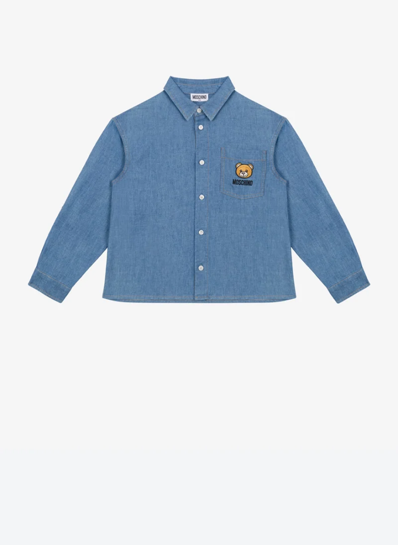 Риза от деним Moschino Kids