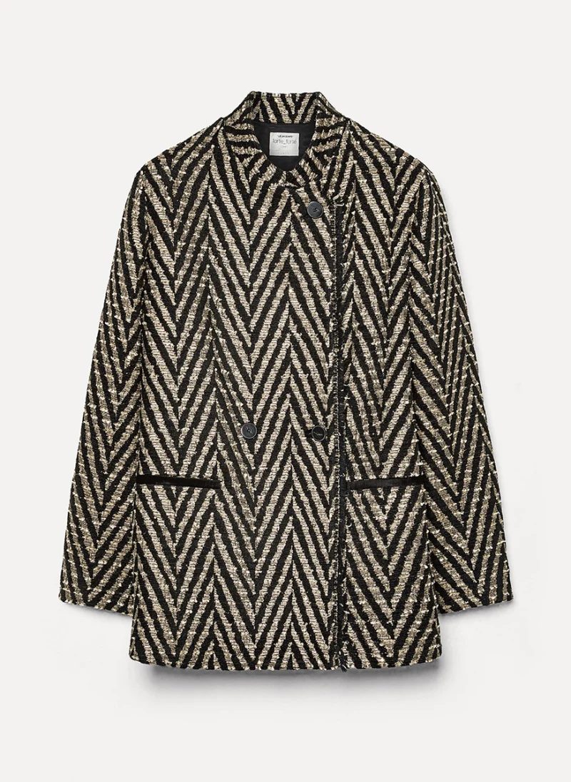 Палто със 'sparkling' мотив 'Oversized fit' forte_forte — снимка 5