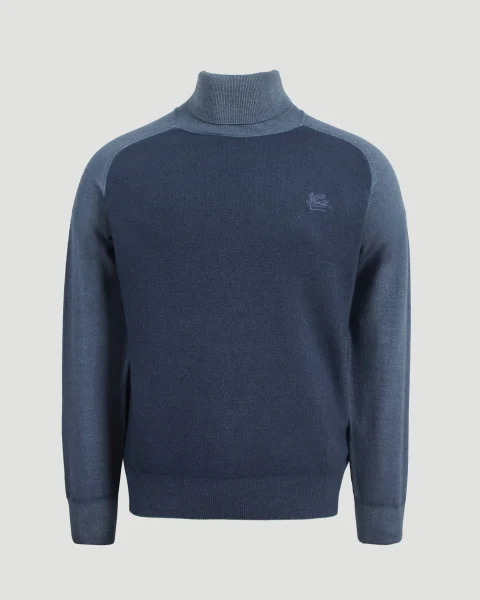 Blue Turtleneck with Logo