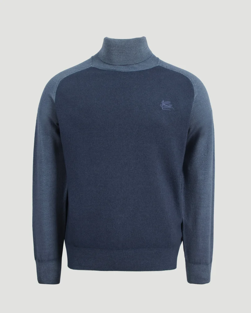 Blue Turtleneck with Logo